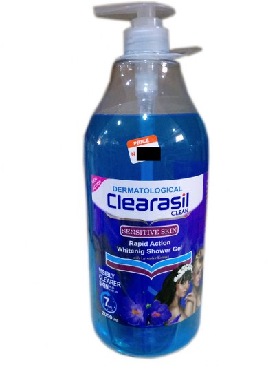 blue dermatological Clearasil clean (rapid action whitening shower gel)